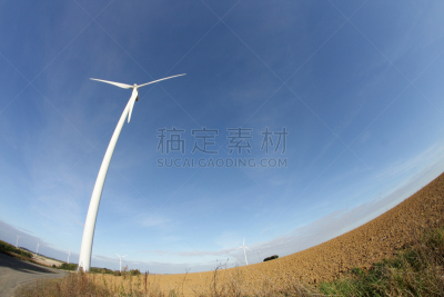 风轮机,水平画幅,风力,能源,无人,户外,鱼眼镜头,田地,商业金融和工业,电