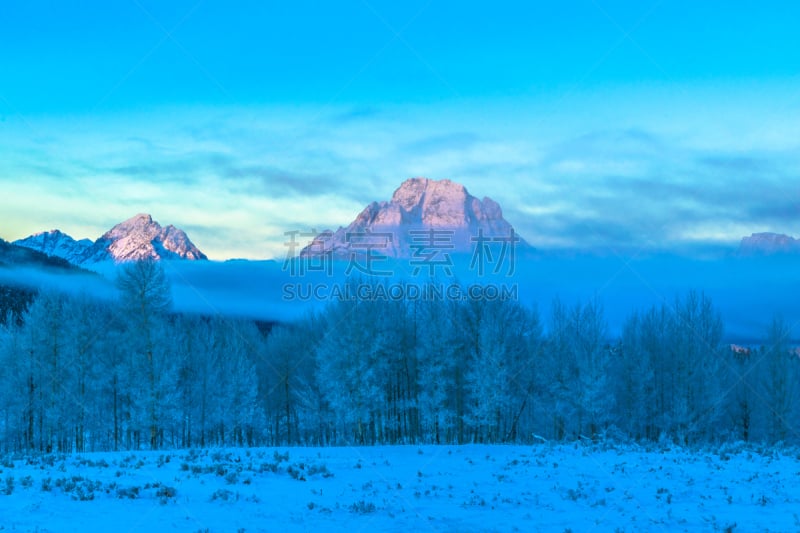 怀俄明,冬天,大提顿,杰克逊霍尔,杰克森,洞,雪,湖,提顿山脉,河流