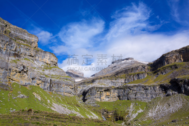 山谷,蒙特,雷蒙德,苏姆,ordesa national park,韦斯卡,阿拉贡,宝丽丝山脉,天空,水平画幅