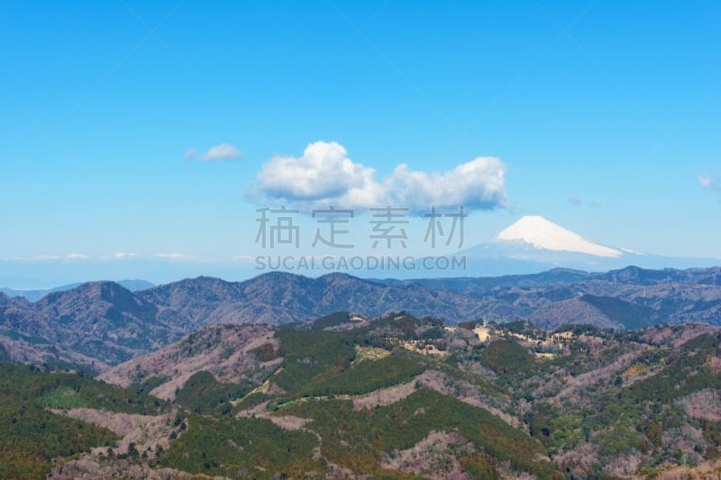 看风景,山,伊东,城市,山脊,雪山,云,雪,著名景点,春天