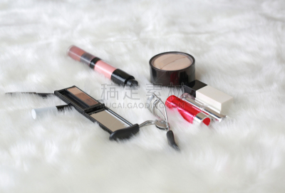 彩妆,化妆用品,白色,背景,毛皮,个性,人造的,香盒,挑染,修改系列
