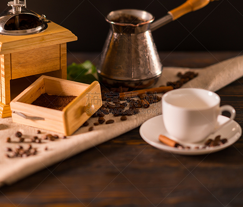 磨咖啡机,研磨咖啡,抽屉,咖啡店,饮料,清新,咖啡杯,杯,香料,茶碟
