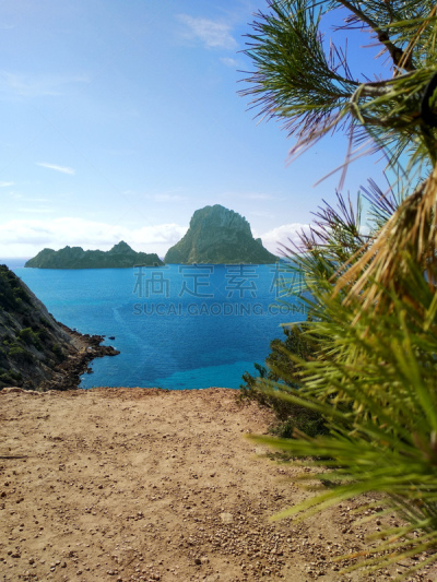 德霍特海湾,西班牙威德拉,夏天,旅行者,白昼,海洋,水晶,悬崖,蓝色,伊比沙岛