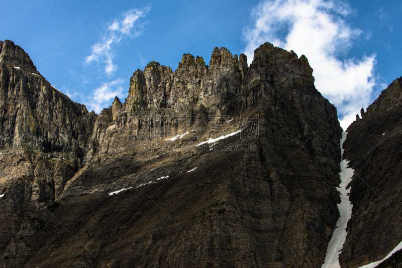 山,特写,风景,自然美,洛根山,蒙大拿州,水平画幅,高视角,雪,无人