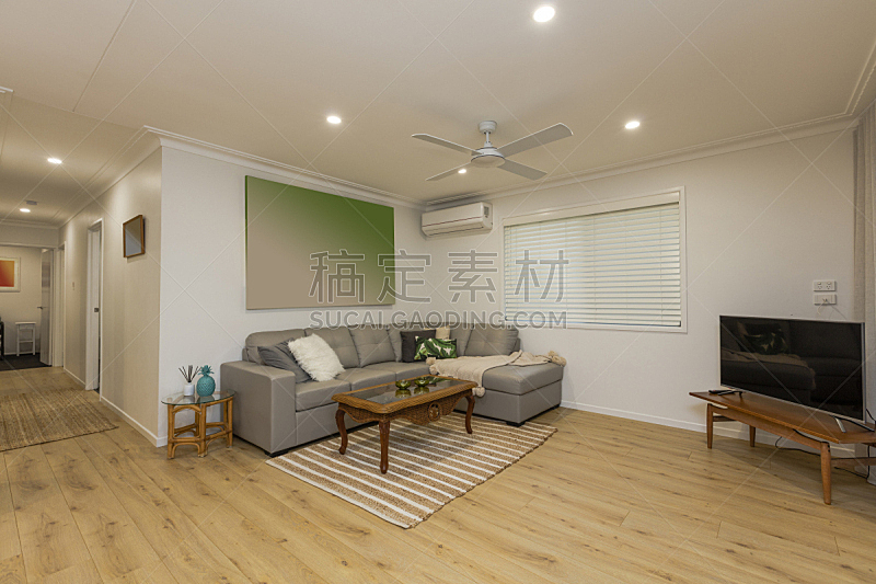 起居室,高雅,茶几,吊扇,舒服,地板,沙发,现代,窗户,澳大利亚
