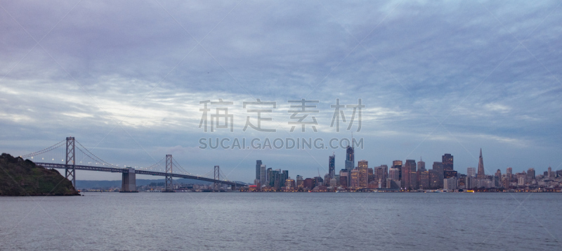 城市天际线,金银岛,旧金山,恶魔岛,水平画幅,云,无人,户外,滨水,国际著名景点