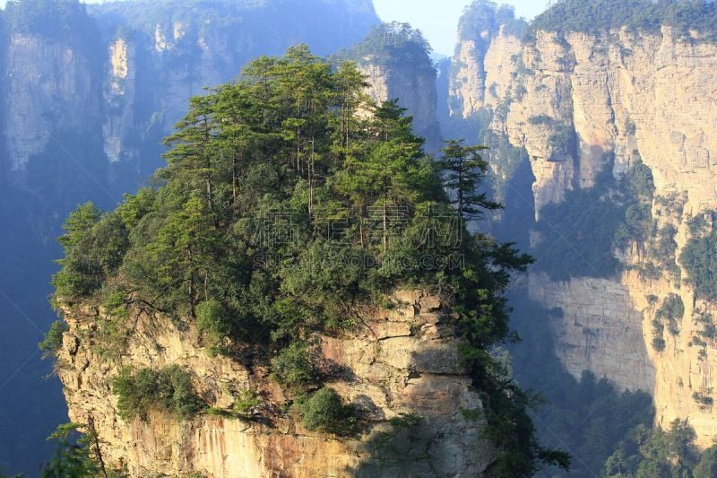 山,地形,天子山,武陵源,张家界,湖南省,天空,水平画幅,无人