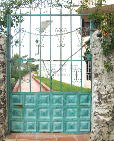 大门,绿色,特内里费岛,建筑外部,古老的,砖,垂直画幅,关闭的,开着的,图像