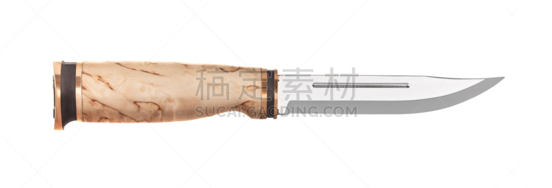 捕猎行为,刀,木制,把手,分离着色,白色背景,褐色,水平画幅,银色,传统