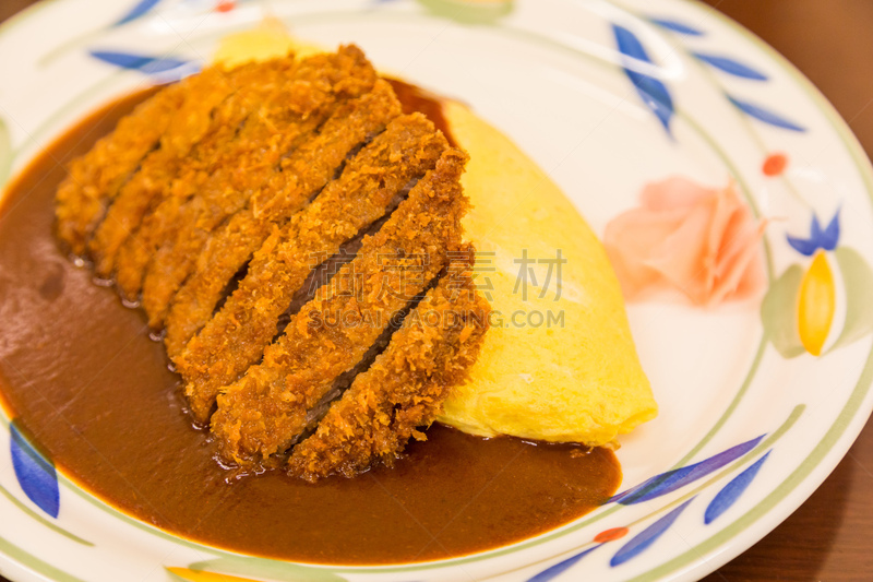 炸肉排,猪肉,特写,裹面包屑,传统,热,蛋包饭,清新,香料,食品