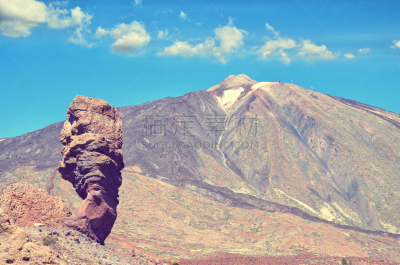 皮可德泰德山,火山,罗奎斯德加西亚,水平画幅,无人,火山地形,大西洋群岛,户外,阶调图片,特内里费岛