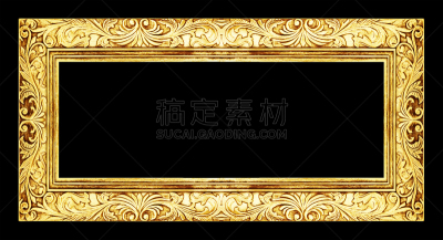黄金,古董,背景分离,分离着色,黑色背景,边框,水平画幅,无人,古典式,巴洛克风格