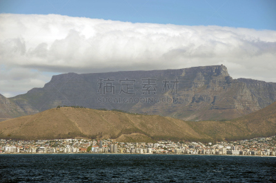 南非桌山,海洋,非洲,桨叉架船,开普半岛,天空,水平画幅,无人,开普敦,户外