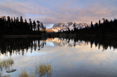 舒克森山,取景湖,草地,石南花,水平画幅,绘画艺术品,地形,秋天,雪,无人