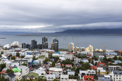 冰岛国,城市,雷克雅未克,航拍视角,天空,都市风景,城镇,风景,街道