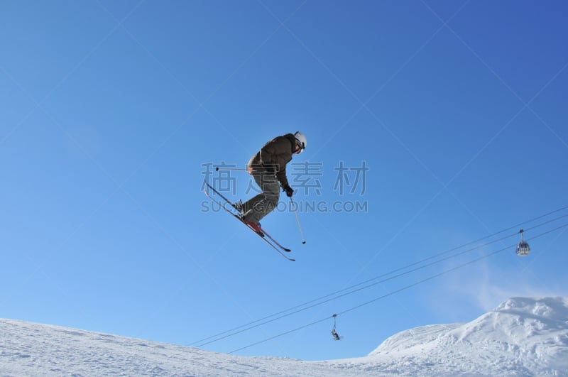 滑雪运动,高处,韦尔毕耶,水平画幅,无人,勇气,瑞士,非凡的,滑雪雪橇,运动