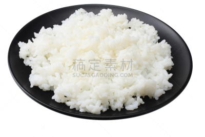 碗,白色背景,黑色,分离着色,白米,素食,自然界的状态,泰国食品,背景分离,多样