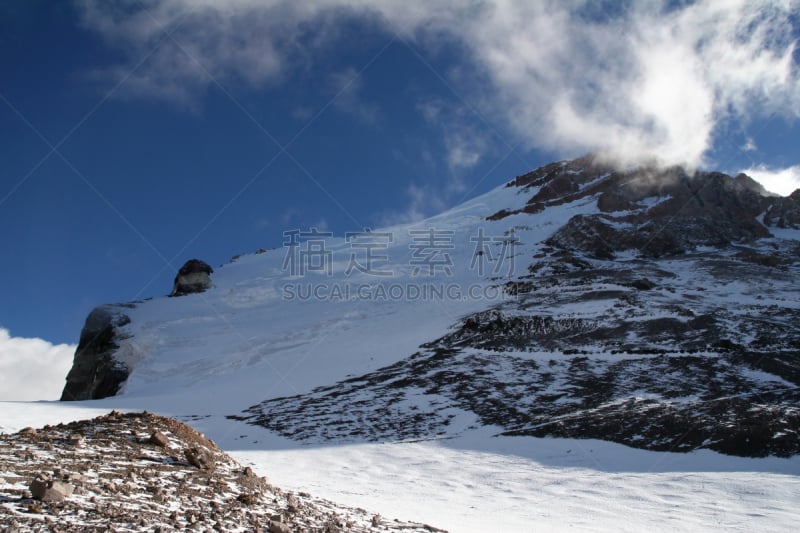 冰河,波兰,忏悔人,阿空加瓜山,阿空加瓜省立公园,冰隙,门多萨省,珠穆朗玛峰,南美,水平画幅