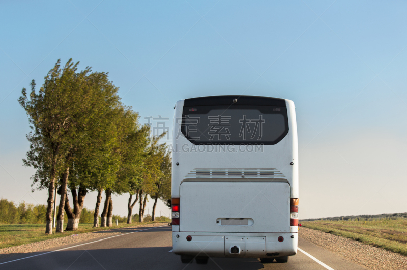 白色,城际车,巴士,路,天空,新的,陆用车,夏天,多车道公路,现代
