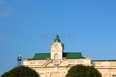 蓝色,天空,火车站,伊万诺-弗兰克依维卡,外立面,水平画幅,建筑,巨大的,乌克兰,旅行者