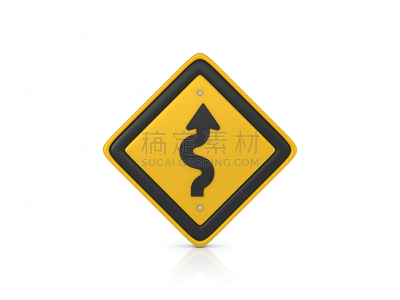 三维图形,交通标志,机敏,水平画幅,消息,无人,交通,风险,道路危险标志,计算机制图