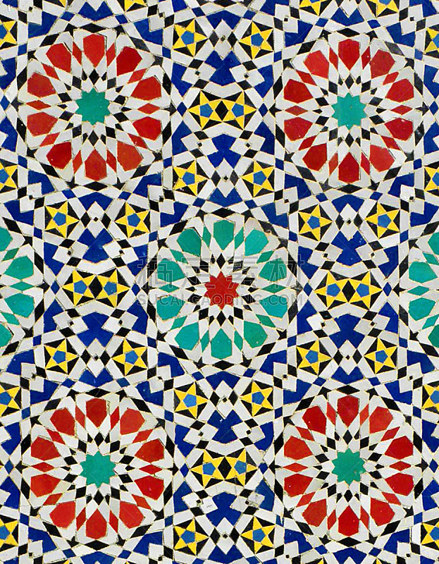 瓷砖,摩洛哥,菲斯,颜色,垂直画幅,式样,无人,蓝色,几何形状,北非