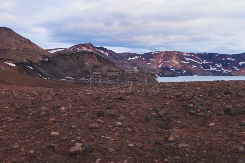 巨大的,湖,冰岛国,火山口,火山,风景,两个物体,格里姆火山,巴达本加火山,赫克拉火山