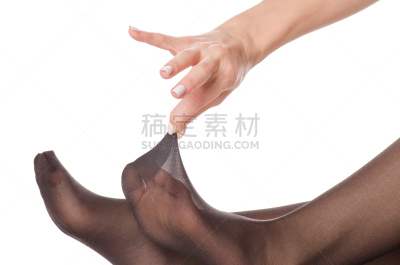 长袜,黑色,腿,女性,纺织品,尼龙,仅成年人,现代,青年人,白色