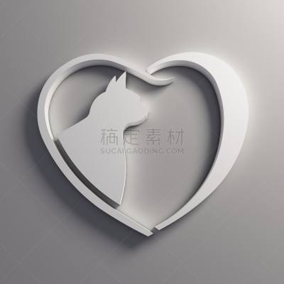 人类心脏,绘画插图,猫,三维图形,动物,宠物项圈,形状,符号,标签,商店