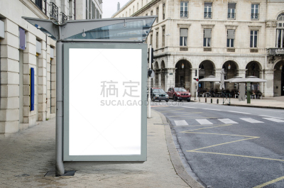 公共汽车站,防风设备,布告,布告栏,法国,空白的,车站