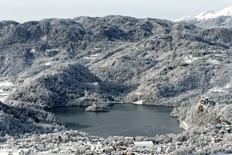 霜,湖,自然,水,水平画幅,地形,山,布雷德湖,雪,无人