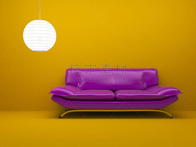 沙发,紫色,灯笼,水平画幅,形状,异国情调,家具,现代,彩色图片,三维图形