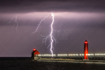 雷雨,保龄球全中,码头,灯塔楼,四月,云景,曙暮光,环境,云,色彩鲜艳