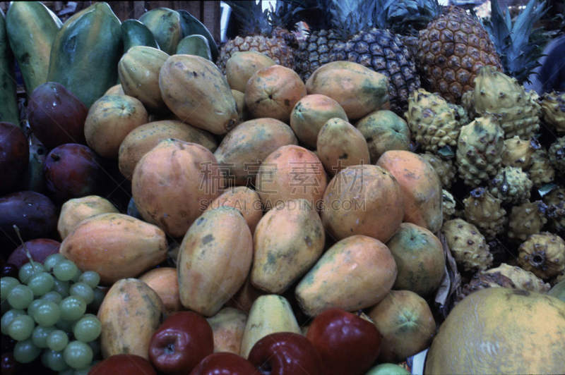 热带水果,美味,皮塔雅,凤梨番石榴,清新,背景分离,食品,橙子,木瓜,西瓜