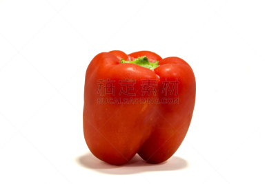 红色灯笼椒,分离着色,白色背景,水平画幅,灯笼椒,素食,无人,膳食,胡椒坚果,椒类食物