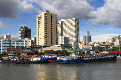 马尼拉,城市天际线,亚洲,城镇,帕西格,摩天大楼,图像,无人,河流,菲律宾