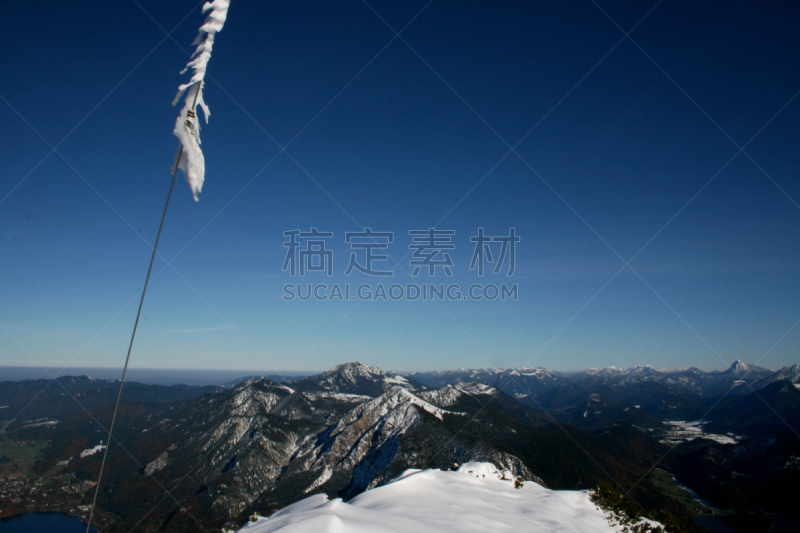 山,巴伐利亚塑像,水平画幅,雪,全景,欧洲,户外,上巴伐利亚,钢铁,冻结的