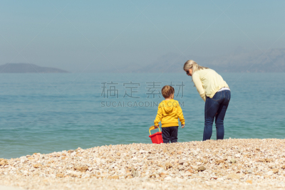 海滩,母亲,男孩,儿童,乐趣,幸福,儿子,日光,海边高地,夏季系列