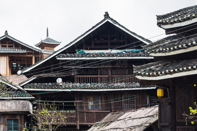 乡村,木制,房屋,三江,小别墅,乡村风格,山,田园风光,屋顶,水平画幅