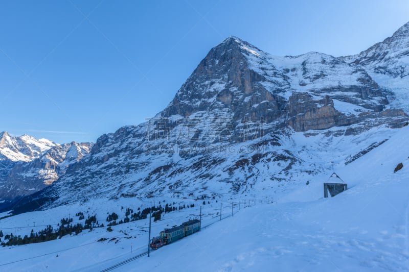 冬天,斯海德格,风景,北脸,艾格峰,伯尔尼,度假胜地,水平画幅,雪,少女峰