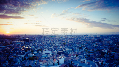 日本,都市风光,宝冢市,兵库县,大阪市,居住区,日落时分,郊区,天空,美