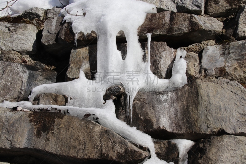 冬天,季节,冰,石墙,水,纹理效果,雪,岩层,石材,干的