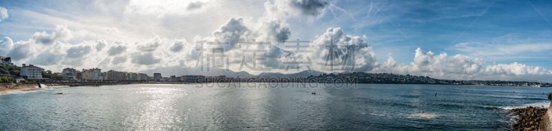 法国,海湾,西布勒,圣让德吕兹,巴斯克省,自然,人,建筑外部,风景,云