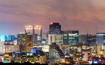 首尔,城市,明洞,办公室,水平画幅,夜晚,都市风景,现代,著名景点,公司企业