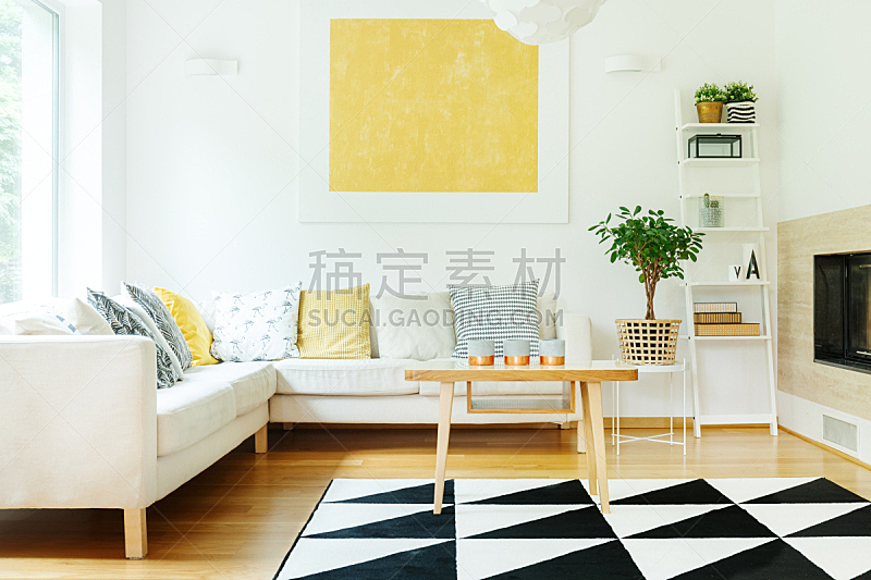 沙发,米色,室内,热,太空,式样,黄金,桌子,水平画幅,吧椅