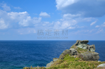 石垣岛,悬崖,日本,海岸地形,江岛无须鳚,水,天空,里山,水平画幅,无人