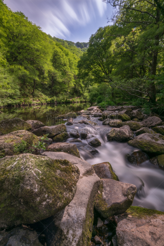 河流,桥,dartmoor,德文郡,垂直画幅,岩石,瀑布,无人,户外,长时间曝光