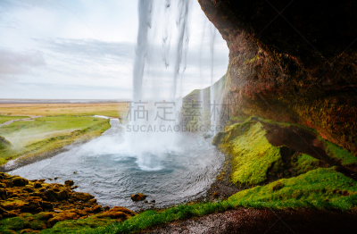 风景,seljalandsfoss waterfall,冰岛国,方向,能力,太阳,欧洲,名声,旅游目的地
