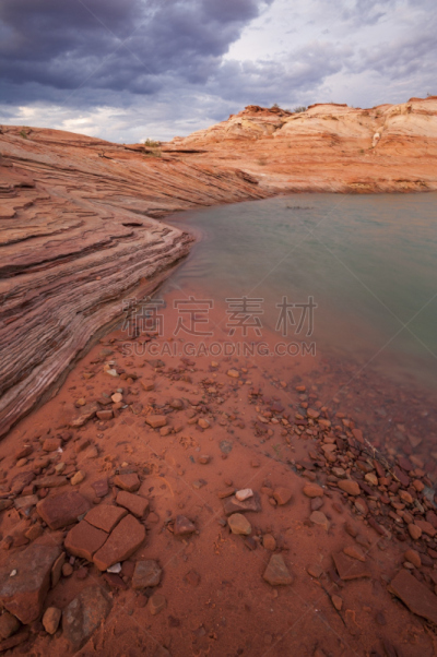 鲍威尔湖,地形,格林峡谷,纳瓦霍族,垂直画幅,水,天空,美,休闲活动,无人