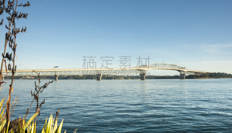 奥克兰海港大桥,waitemata harbour,悉尼港桥,奥克兰,环形路,水平画幅,无人,海港,交通,透视图